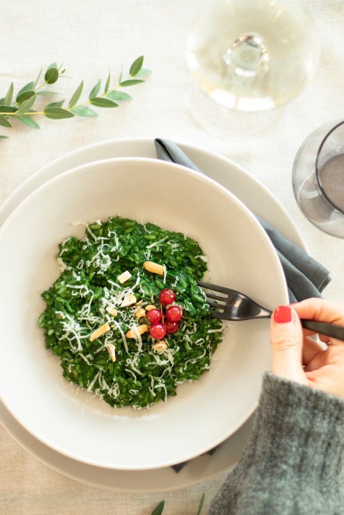 Risotto con il pesto di cavolo nero. 